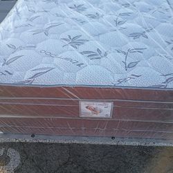 Brand New Queen Size Pillowtop Mattress And Box Spring Free Delivery Depends On Location 