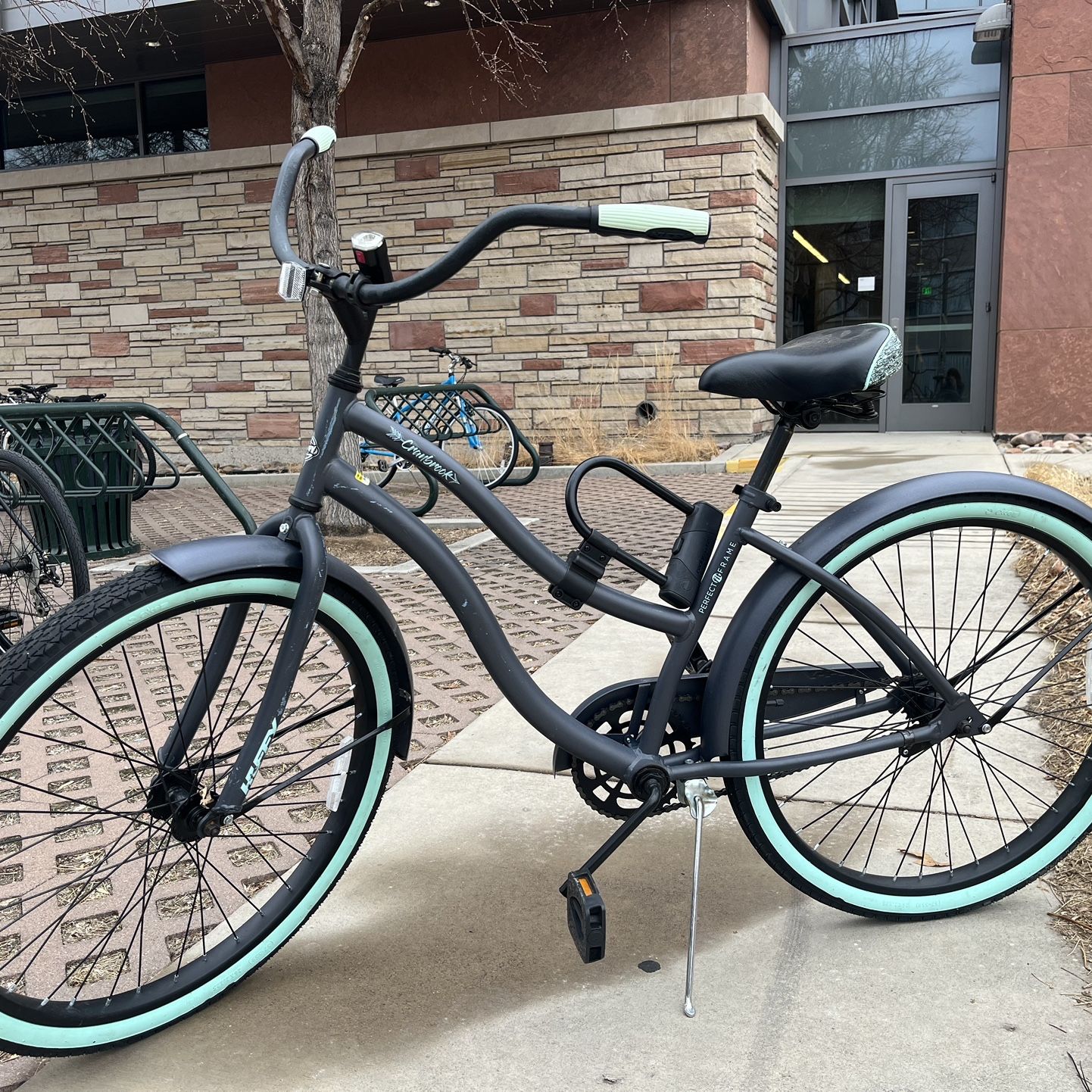 Huffy 26 Inch Cranbrook Women s Comfort Cruiser Bike Gray With U