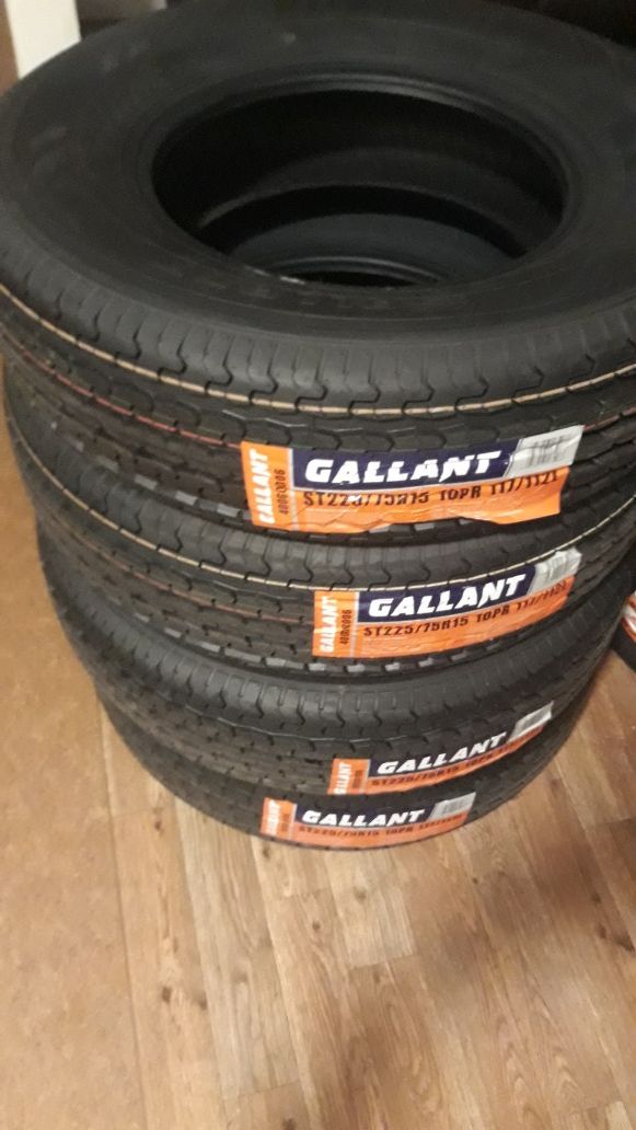 Gallant trailer tires, 4new ST225 75r15 $330