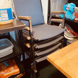 $50 for ALL  6-  Older style office chairs- (2 pink 4 blue) have some rust but still very useable (fair condition and priced as such). May need a few 