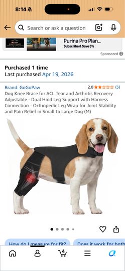 Dog Knee Brace for ACL Tear and Arthritis Recovery Adjustable - Dual Hind Leg Support with Harness Connection - Orthopedic Leg Wrap for Joint Stabilit