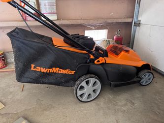 LawnMaster Cordless Electric Lawn Mower w/ Grass Bag
