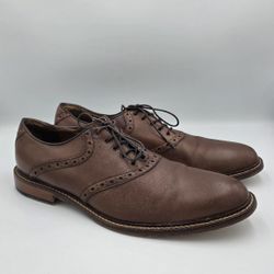 Aston Grey Collection Tokyo Mens Brown Leather Oxford Classic Dress Shoes 11 