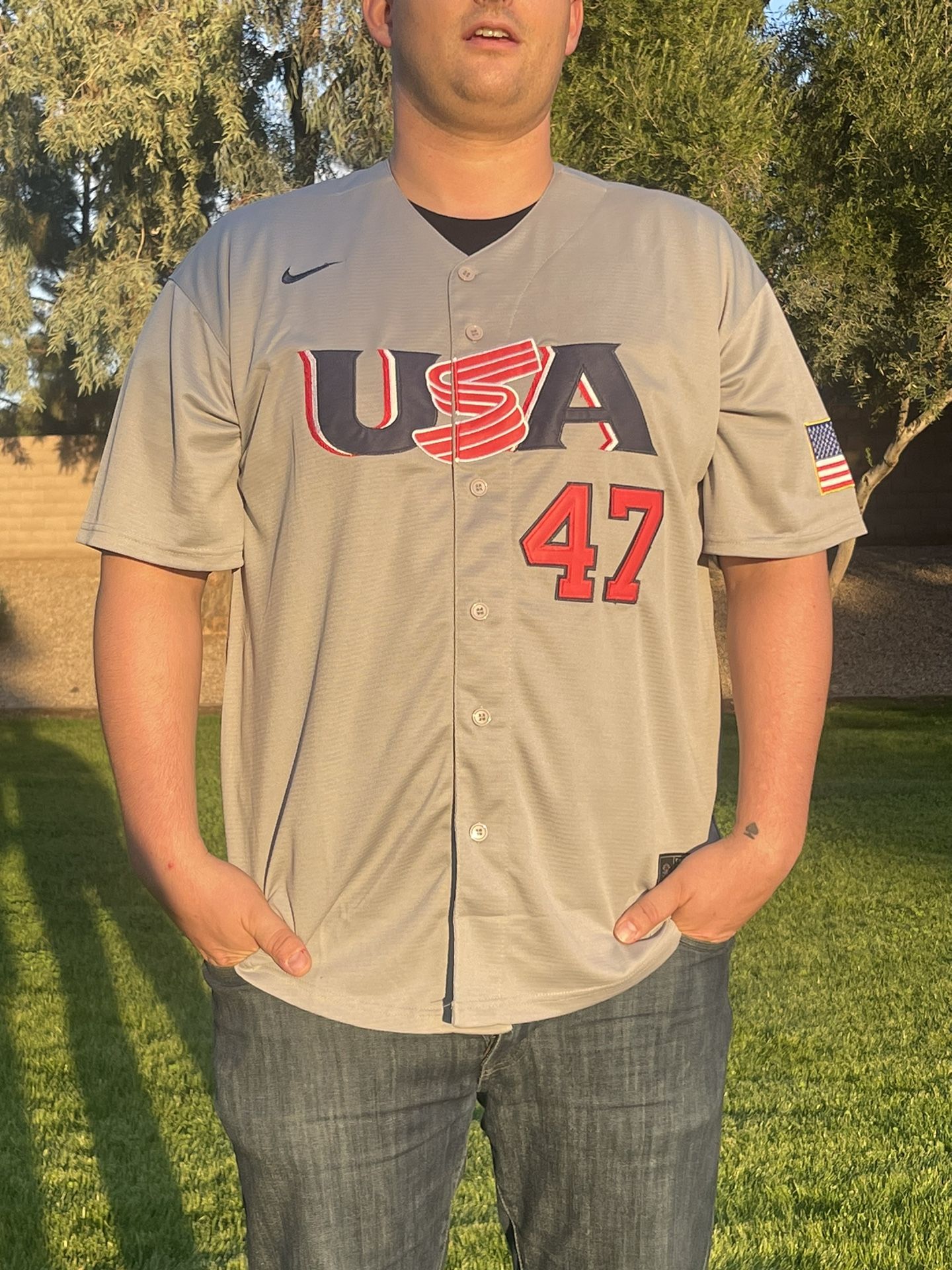 Donald Trump Team USA Baseball Jersey Grey