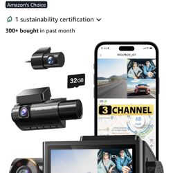 Dash  Cam WolfBox i07 4K HDR, 3 channel