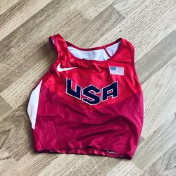 Nike 2012 London Olympics Team USA Track & Field Crop Top Shorts Size Small Red