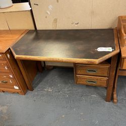 Real Wood Desk With Faux Leather Top (in Store)