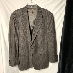 Vintage C.R. & Company Houndstooth Wool Tweed Blazer Jacket 44