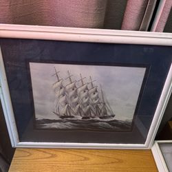 Frammed Sailing Ship Pic 