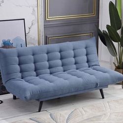 SPECIAL PRICE🔥 BLUE Multi-Functional Click Clack Plush Futon 