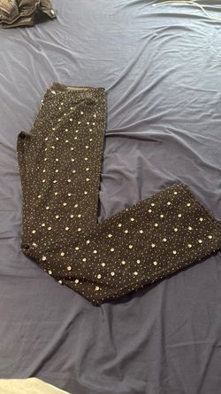 Glit Black/Silver Rhinestone Stacked Flare Jean