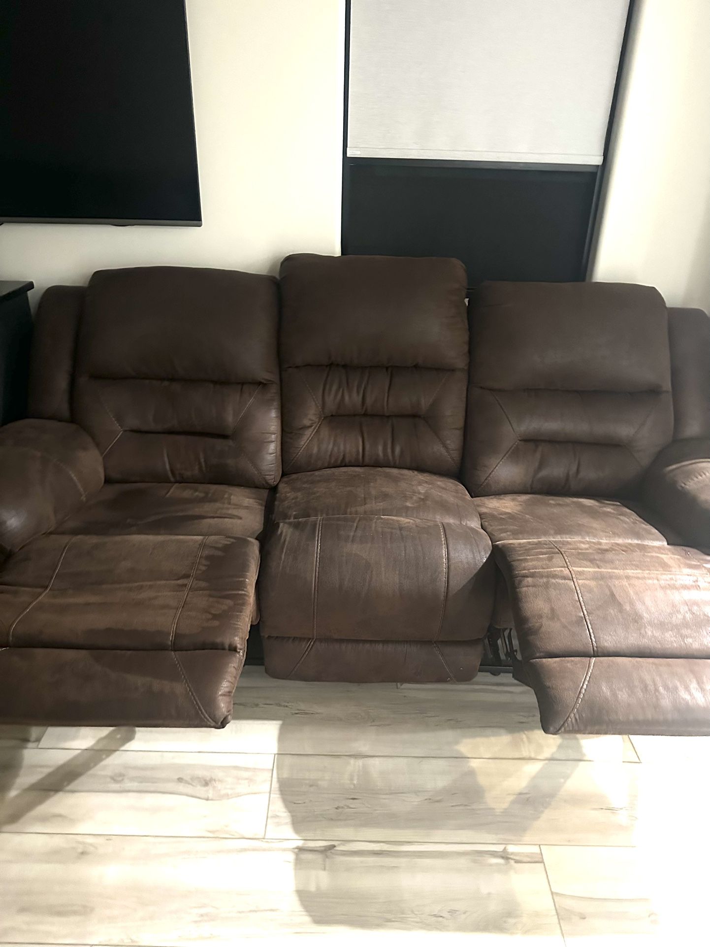 Brown Faux Leather Couches