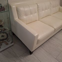 SOFA WHITE REAL LEATHER