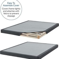 NEW FULL Natural Wood Instant Foundation Low Profile 4in smart Box-Spring