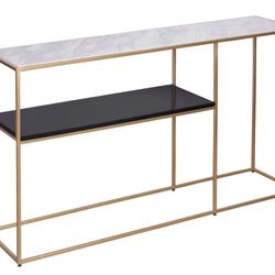 CB2 Two Tone Marble Console Table