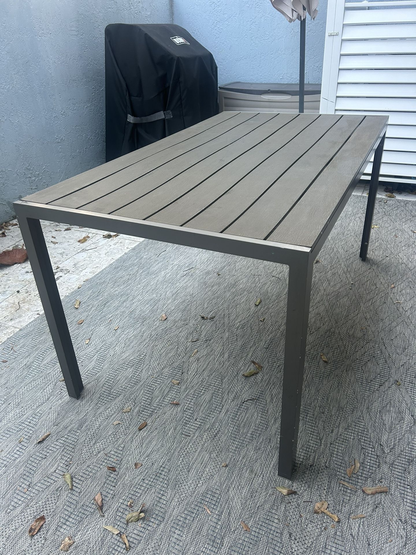 Outdoor Dining Table Gray