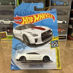🇯🇵 HOT WHEELS 2017 - White ‘17 Nissan GT-R R35 - 2020 Model 50th Anniversary Version - HW SPEED GRAPHICS 10/10 - 137/250 - Die Cast Toy 🇯🇵