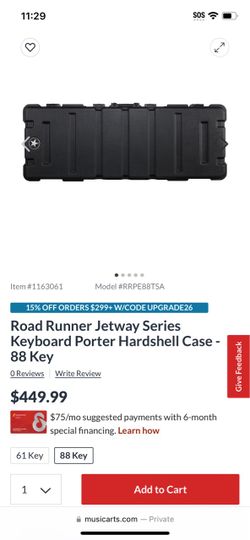 Road Runner Jetway Series Keyboard Porter Hardshell Case - 88 Key