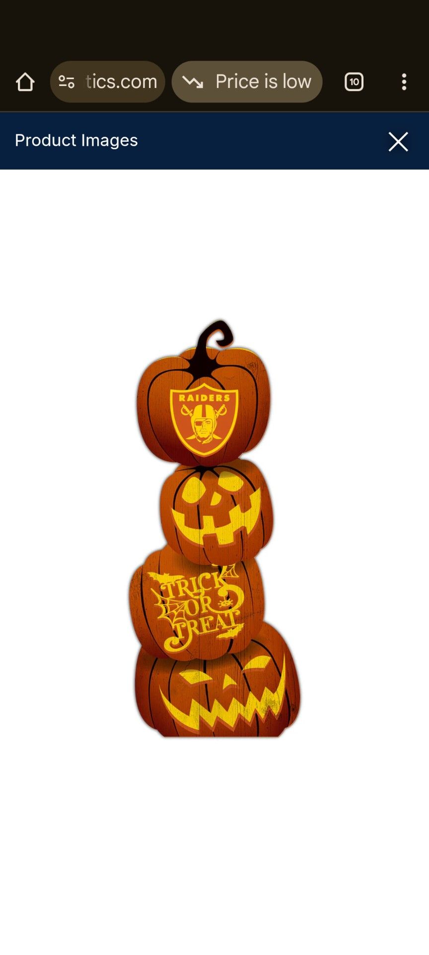 Raiders Trick Or Treat Yard Sign