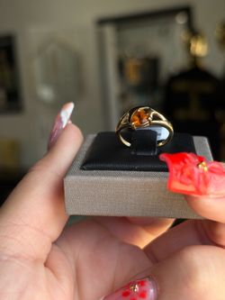 14K CITRINE MOON/STAR RING