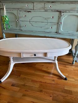 Small white antique coffee table