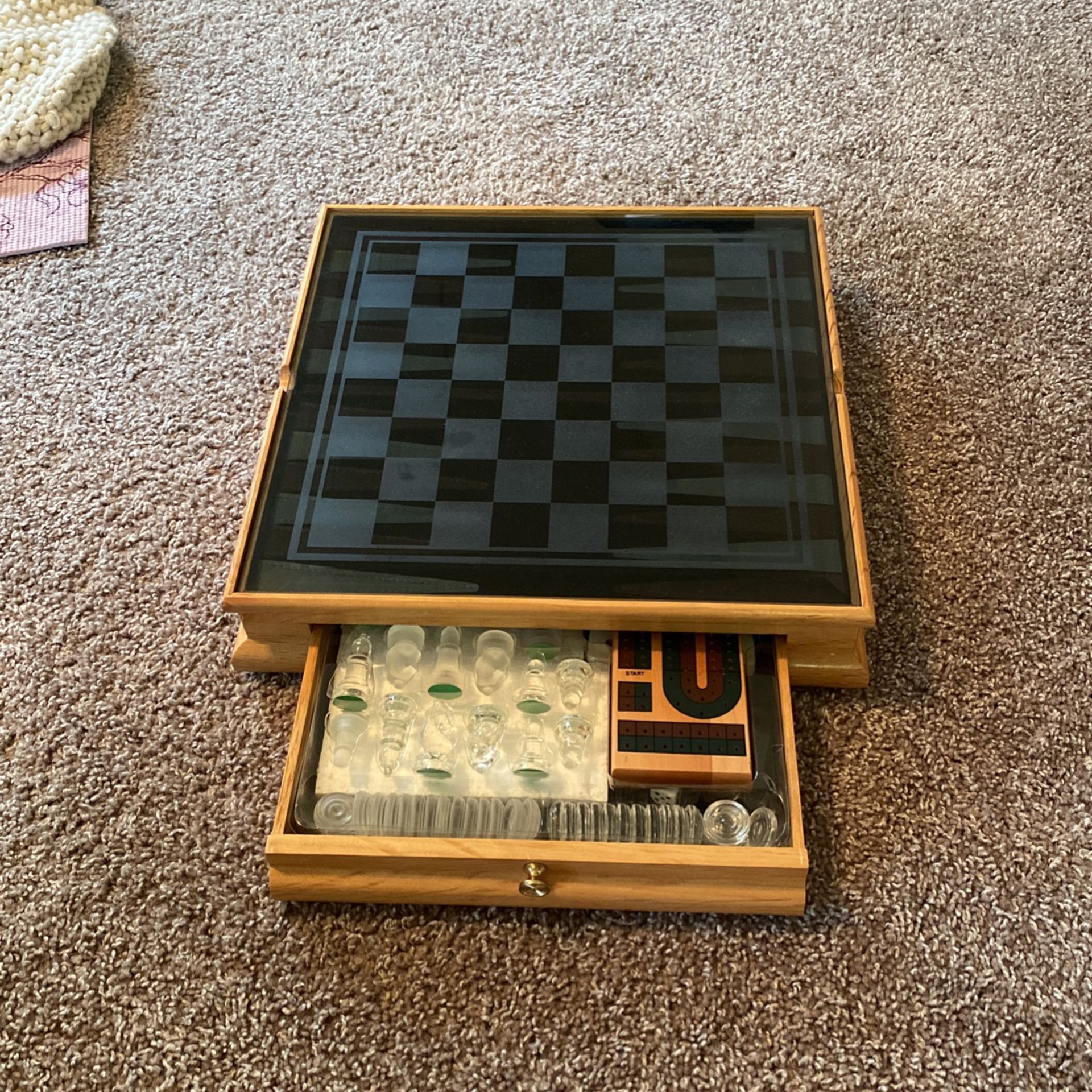 Wood And Glass Chess Set Games