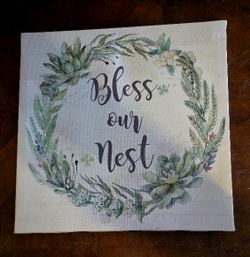 Succulent Wreath Art 8 x 8in 