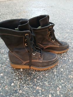 Timberland Canvas Tall Lace Up Combat Moto Boots for Sale in  display picture 1