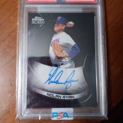 2022 Topps Chrome Black Nolan Ryan  Blue Ink On Card Autograph PSA 10! 