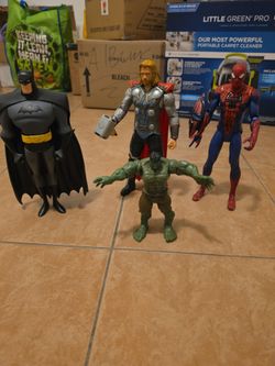 Bat Man Thor Spider Man and Little  Hulk