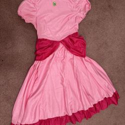 New Small Medium Pink Princess Peach Mario Renaissance Festival Dress Costume Cosplay