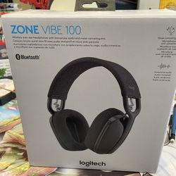 Logitech - Zone Vibe 100 Bluetooth Over Ear Headphones with Noise-Cancelling Microphone - Graphite