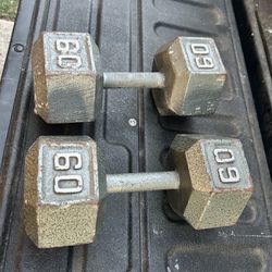 Two 60 Lbs Dumbbells 