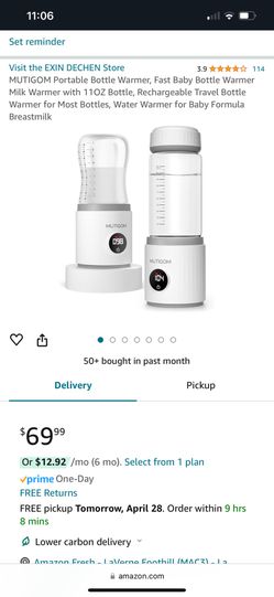 Portable Baby Bottle Milk Warmer