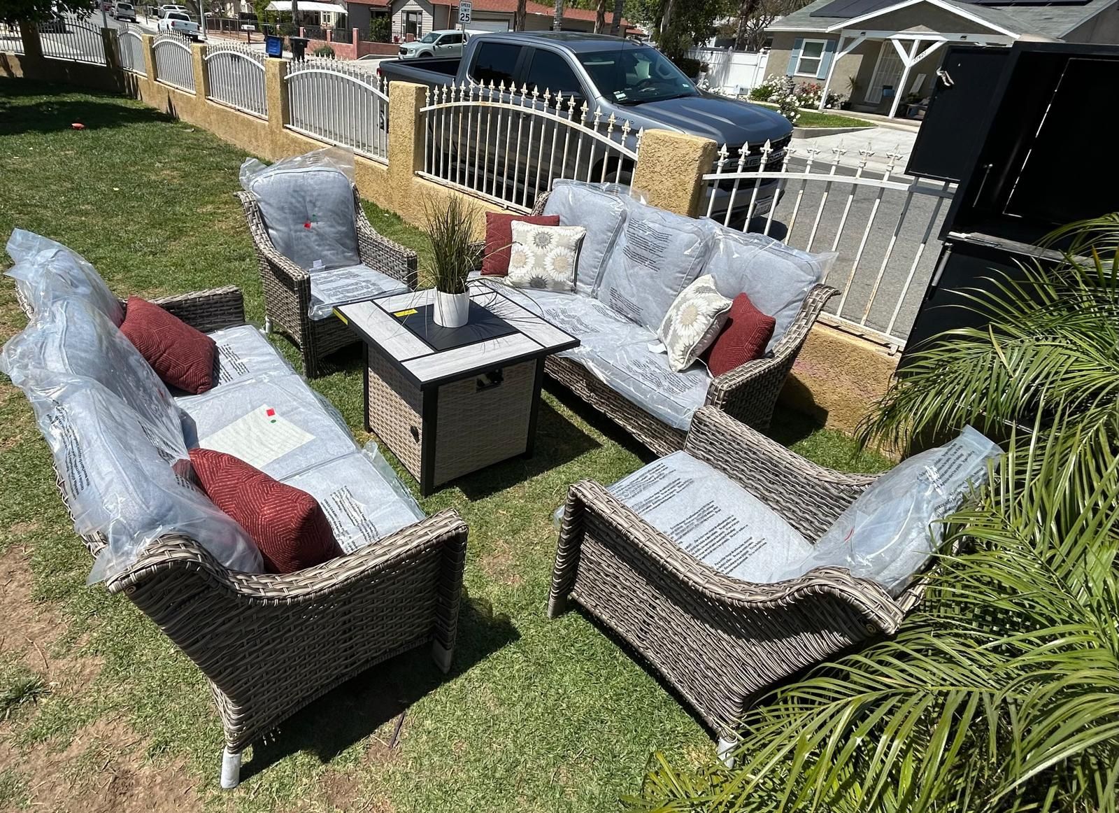 Brand New Patio Outdoor Furniture Set With Fire Pit,All Products : American Fashion Style Bags On Sale