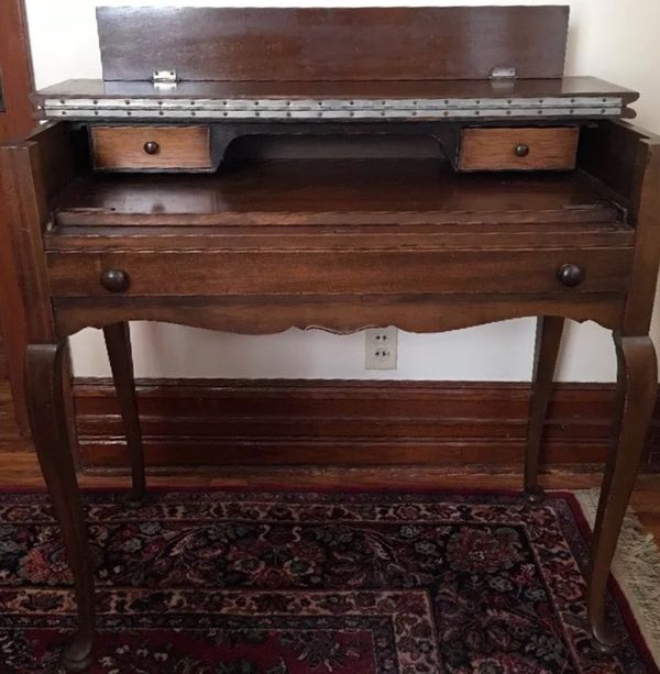 Antique Udell Works Fold Out Writing Desk 36”w X 19”d X 33”h X 29”h (Desk Top) Solid Wood