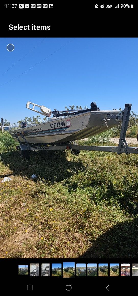 96 Tracker Bass Aluminum14ft  Boat