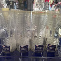 10 Packs Of Clear Plastic Wine Glasses Sale. Copas De Vino Plástico En Especial 