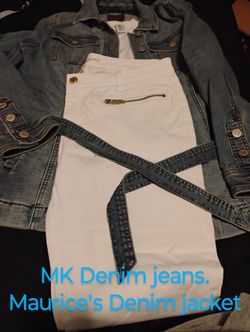 MK white Legging Jeans with Zipper
