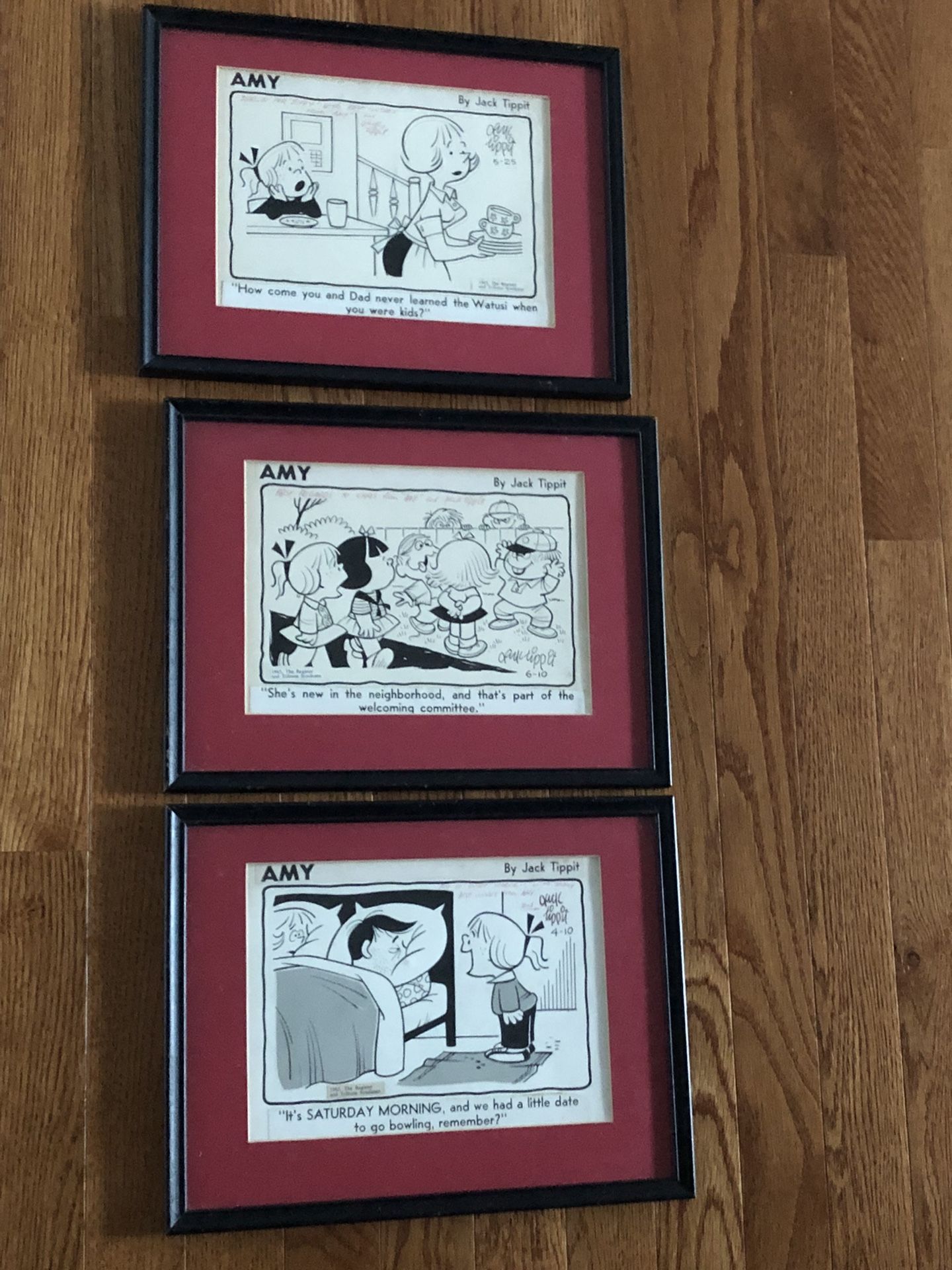 Framed “Amy” Comic Strip Signed By Jack Tippit
