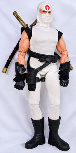 1996 Hasbro GI Joe Cobra Storm Shadow 12" Ninja Figure White Outfit Swords #6