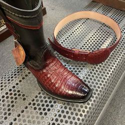 Botas Vaqueras De Piel Original Con Cintiron 