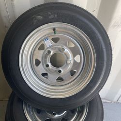 New 4.80-12inch trailer tire With 5-lug galvanize rims.$75/each