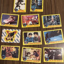  “1984 Topps Gremlins Trading Cards – 10 Base Cards + 1 Sticker – Good Condition”