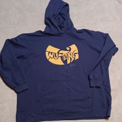 Men's Size 2XLARGE Hoodie Sweatshirt Wu Tang Clan Blue Rap Group 