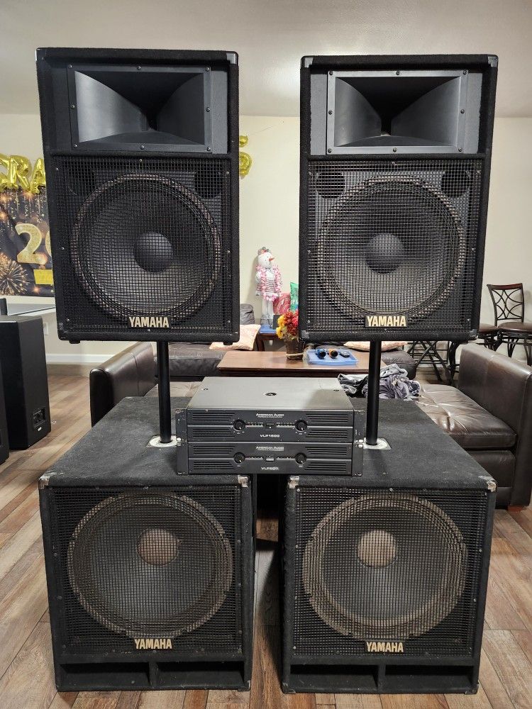 Yamaha 18" Subs/ 15" 2way/ Two Amplifiers Complete Set