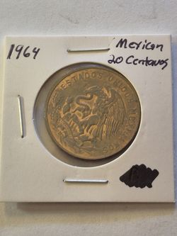 1964 Mo Mexican 20 Centavos Coin