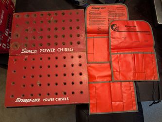 Snap‑On Vintage Tool Organizer Lot – Chisel Board + Battery Service Kit Pouches + Shop