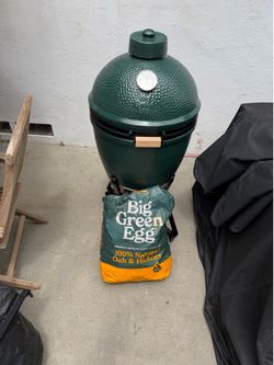 Big green egg size large like new barely used up for sale half price!