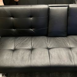 Black Leather Couch 